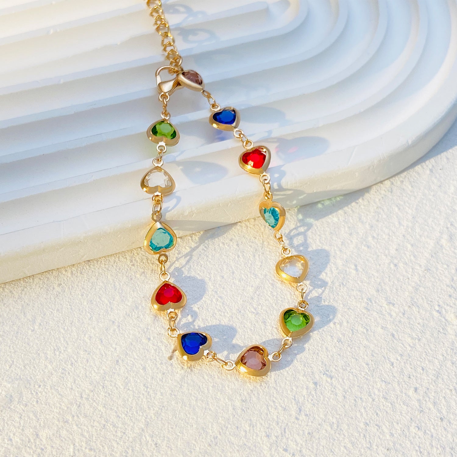 Wholesale Color Love Bracelet Personalized Alloy Heart-shaped Dopamine Bracelet